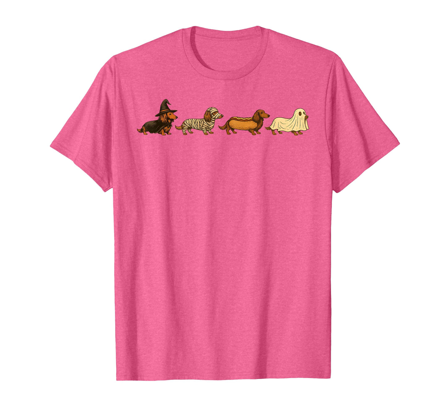 Dachshund Dog Witch Happy Halloweenie Spooky Season T-Shirt