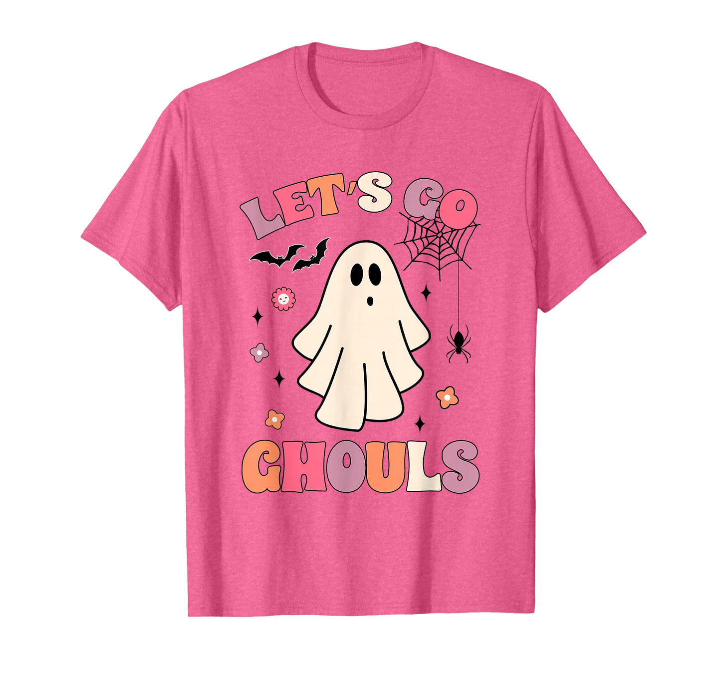 Retro Groovy Let's Go Ghouls Funny Halloween Ghost Costumes T-Shirt