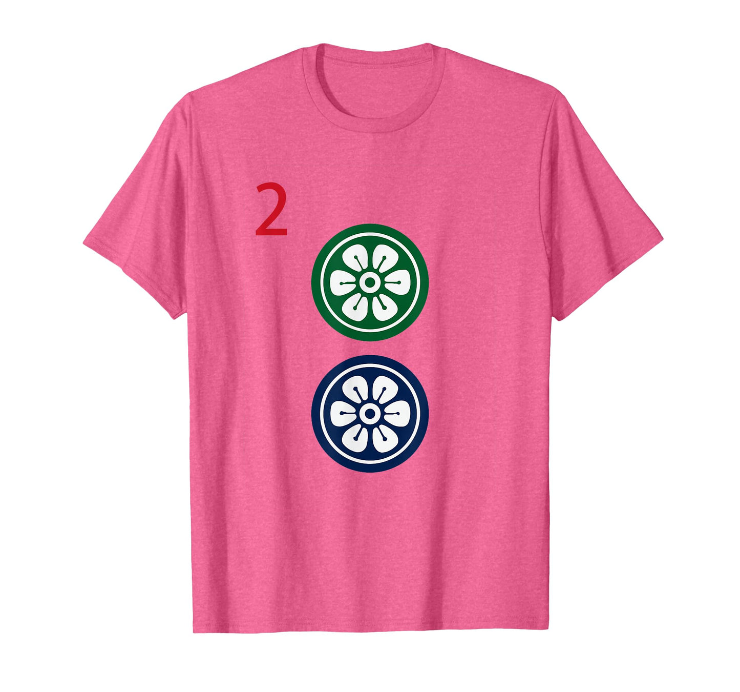 Chinese Mah Jong Dots Pinzu Two Tile Mahjong Costume T-Shirt