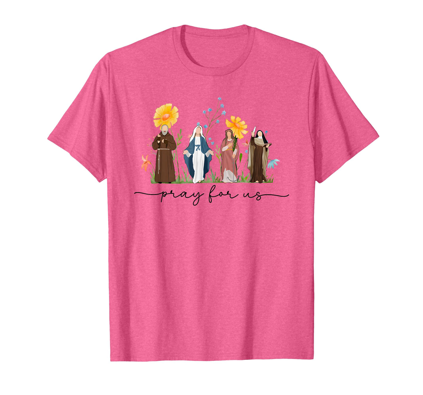 Catholic Saints Floral Women Religious Men Women Kids T-Shirt