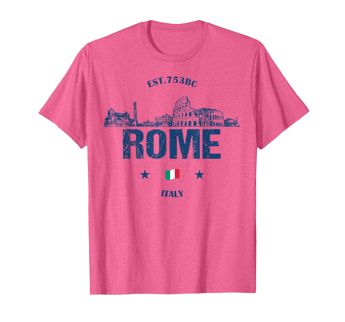 Rome Historical Landmarks Vintage Italy Flag T-Shirt