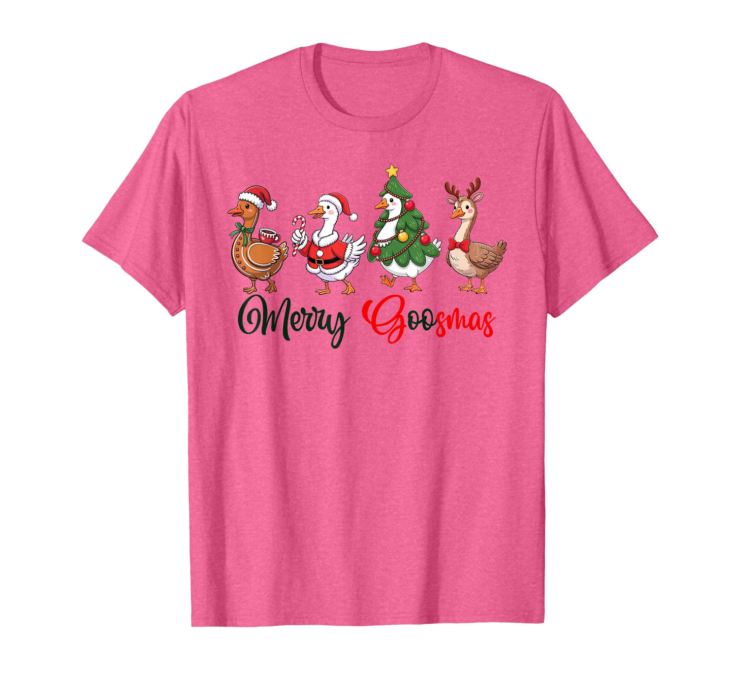 Funny Retro Merry Goosemas Christmas Silly Goose Xmas Lights T-Shirt