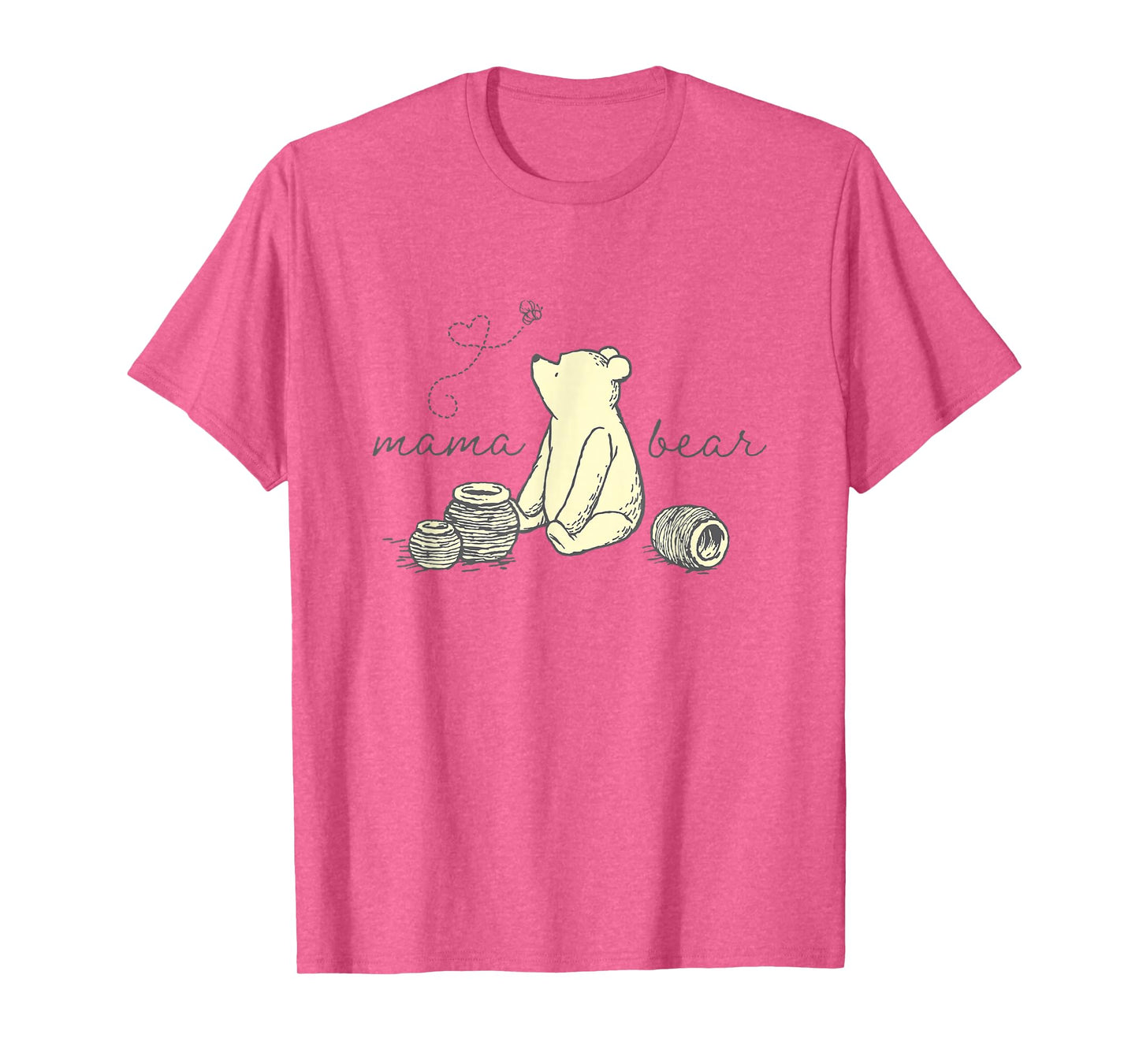 Disney Winnie the Pooh Mama Bear Cute Pooh Big Chest Logo T-Shirt