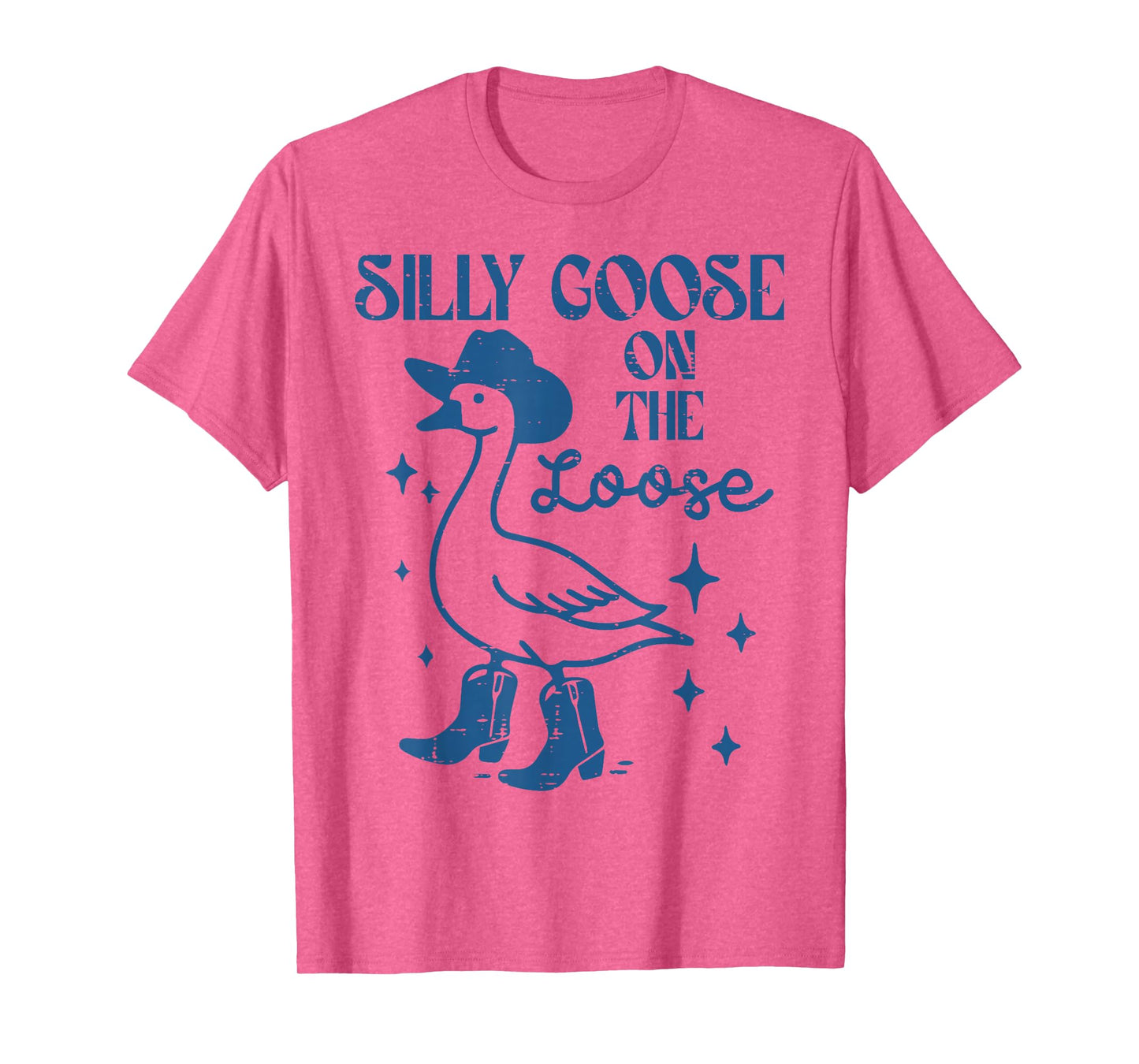 Goose On Loose Cowgirl Vintage Cowboy Silly Men Women Kids T-Shirt