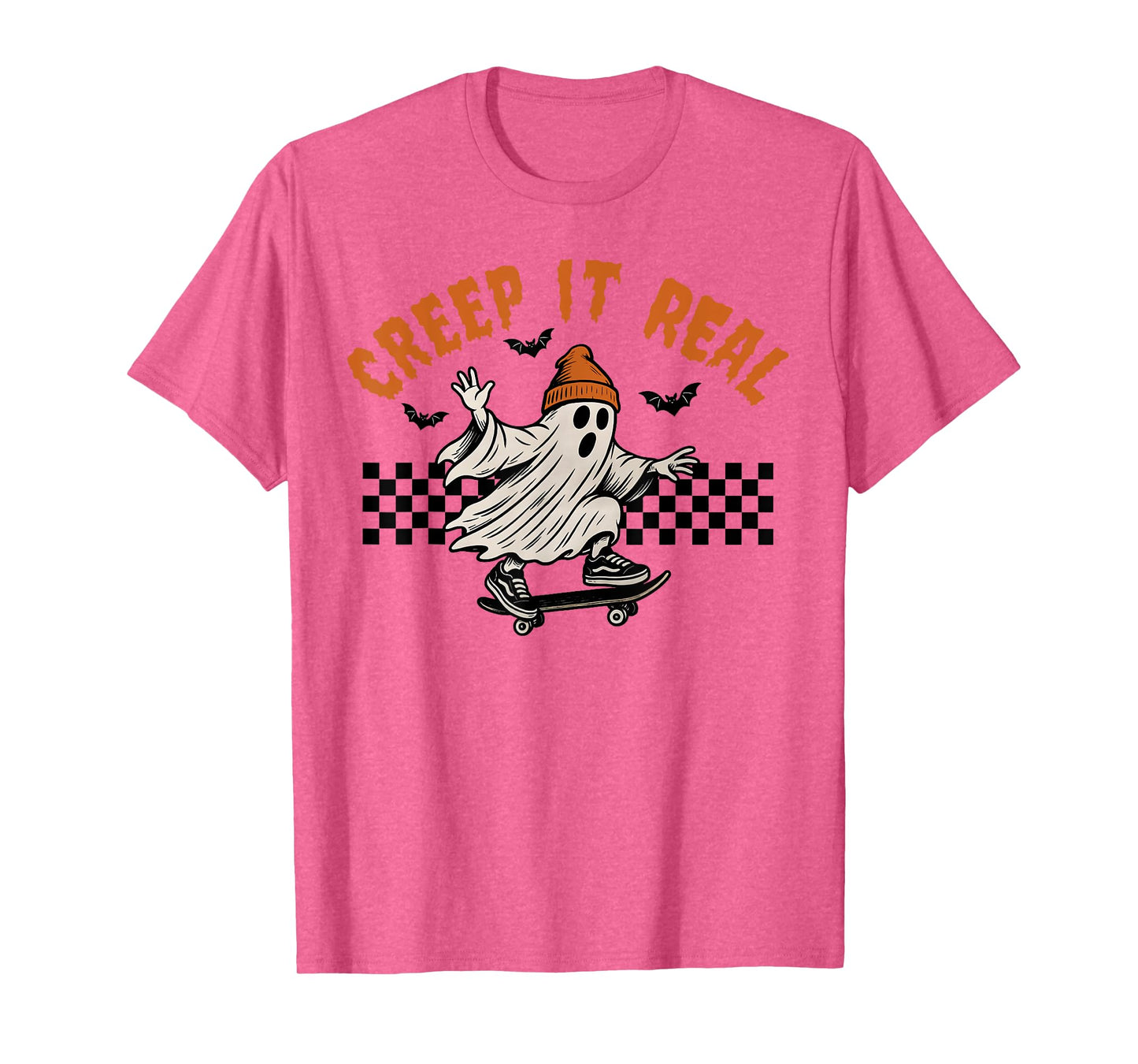 Creep It Real Ghost Skater Halloween Costume Men Boys Kids T-Shirt