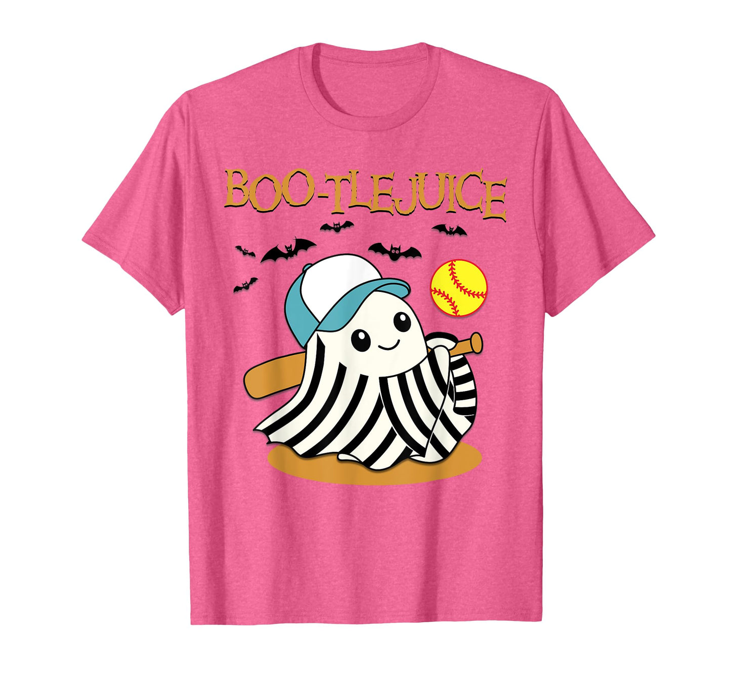 Boo-tlejuice Ghost Playing Softball Mom Girls Halloween T-Shirt
