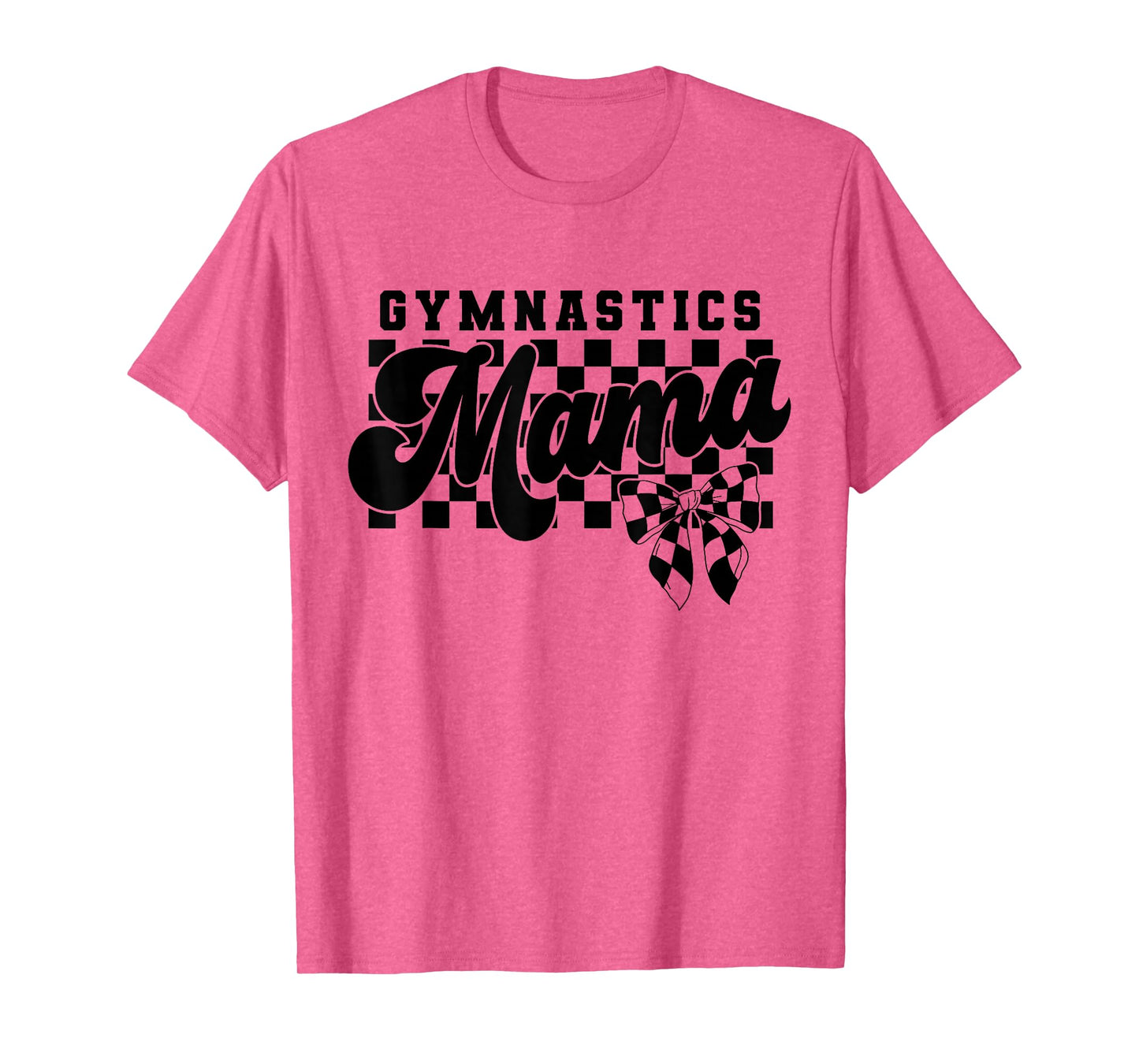 Retro Checkered Gymnastics Mama Mothers Day Gymnastics Mom T-Shirt