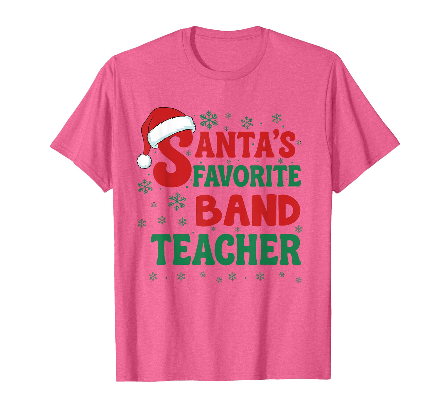 Santa's Favorite Band Teacher Christmas Holiday Pajama T-Shirt