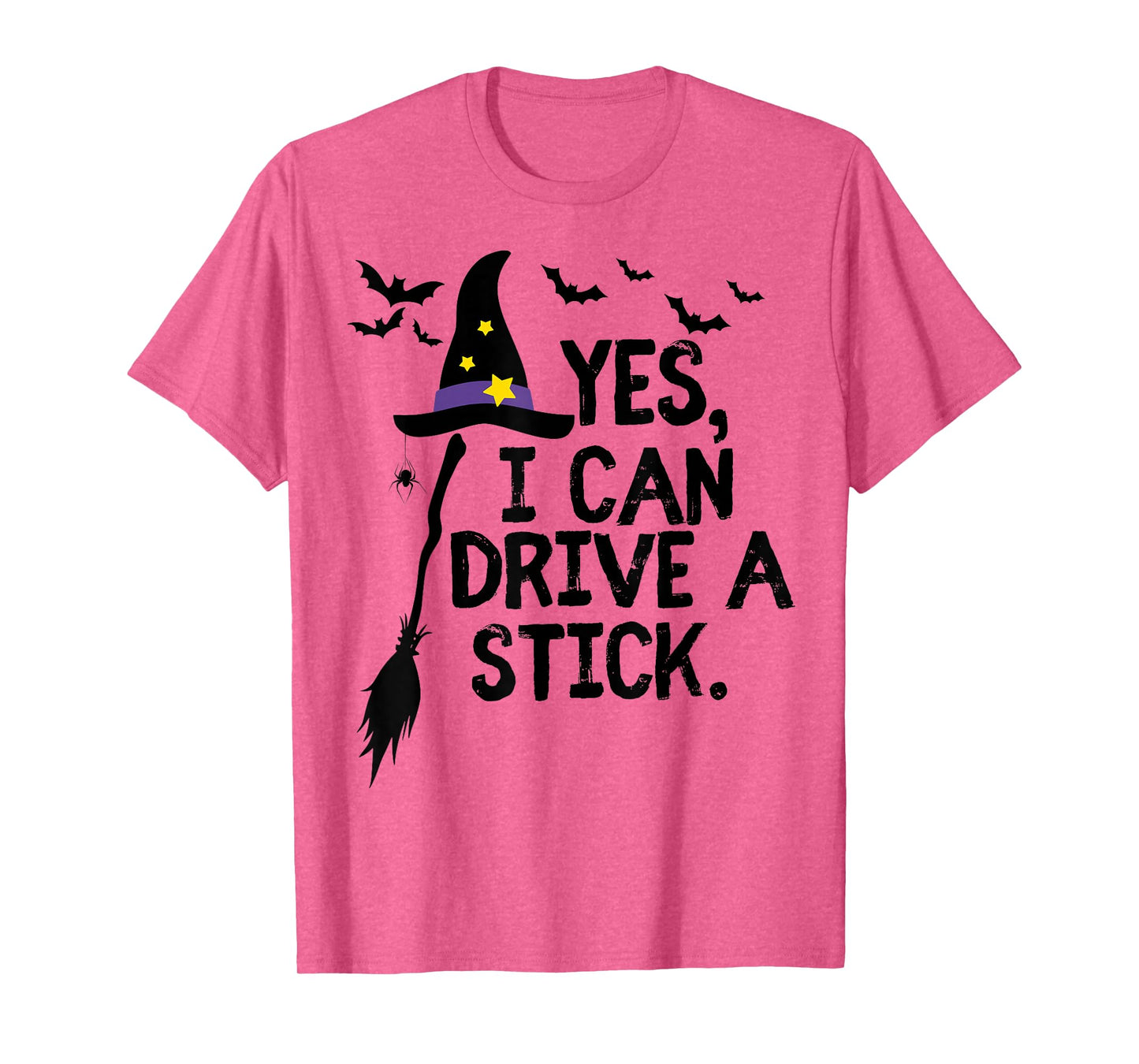 Funny Yes I Can Drive A Stick Witch for Women Cute Halloween T-Shirt