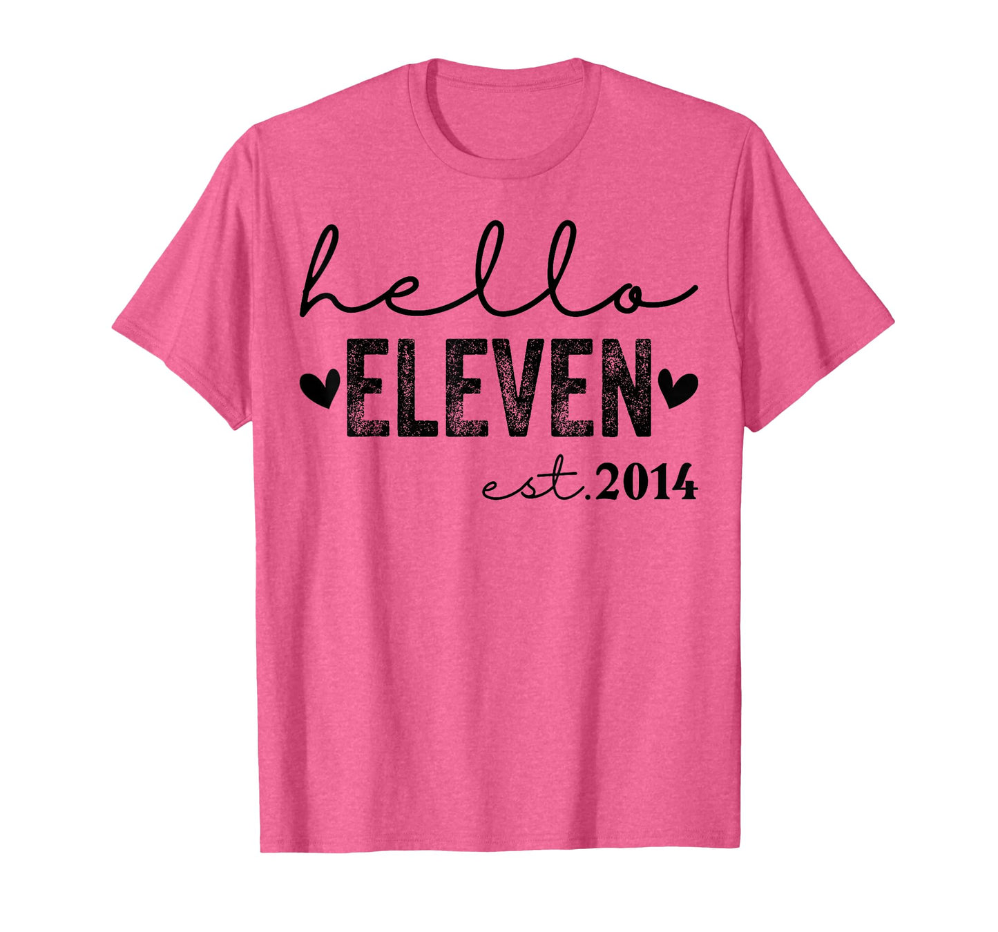 Hello Eleven Est 2014 11 Years Old 11th Birthday Girls Boys T-Shirt