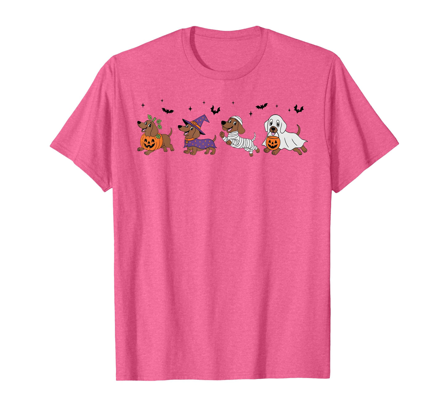 Dachshund Dog Witch Happy Halloweenie Spooky Season T-Shirt