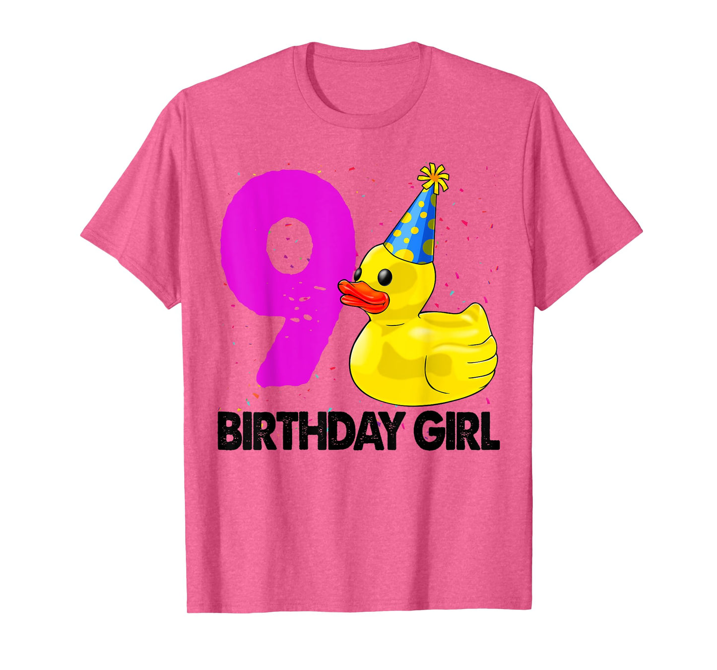 Funny Birthday Girl 9 Duck Tee Shirt Women Duck Lovers T-Shirt
