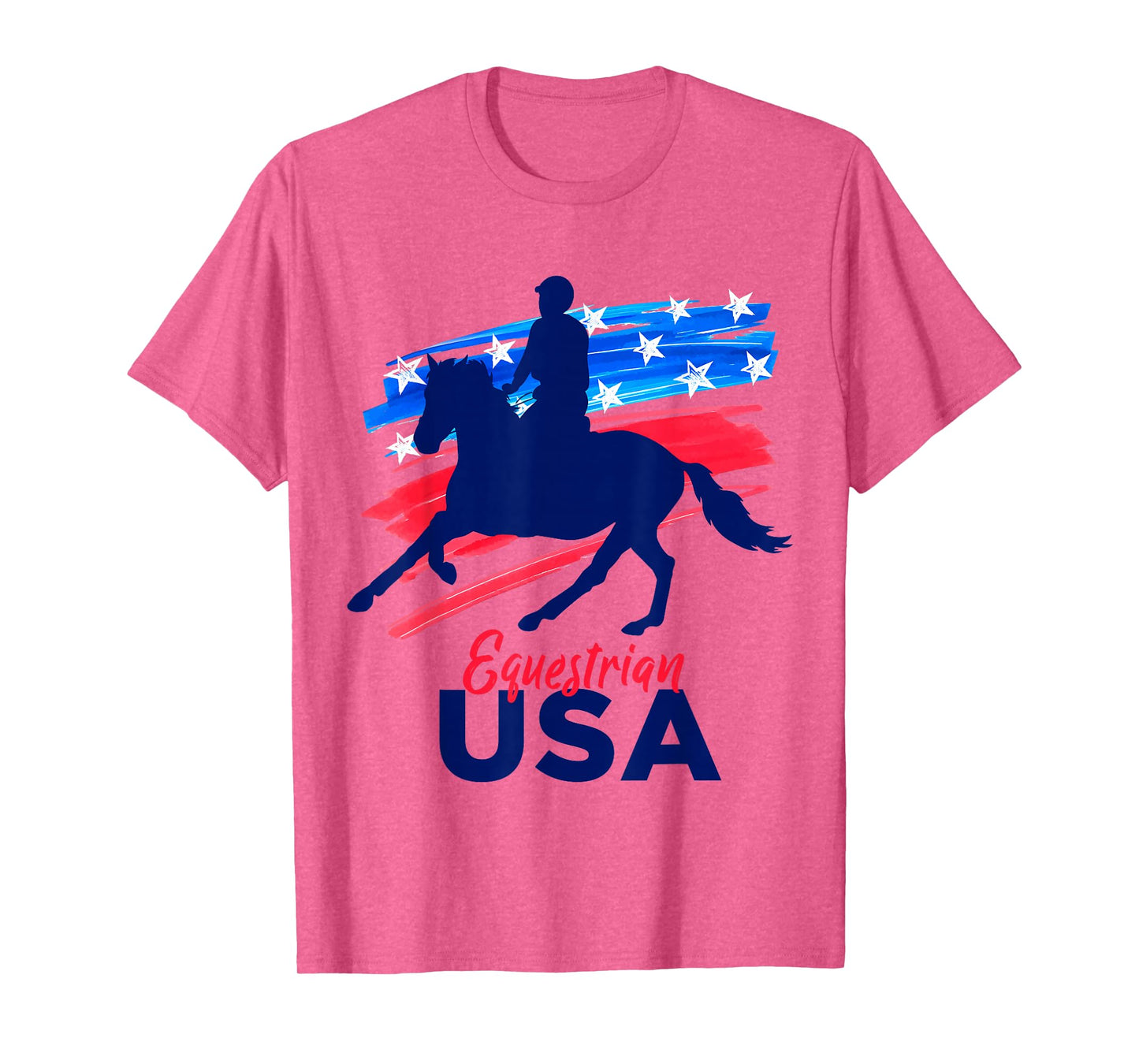 Equestrian Horse Rider Support Team Flag USA American T-Shirt