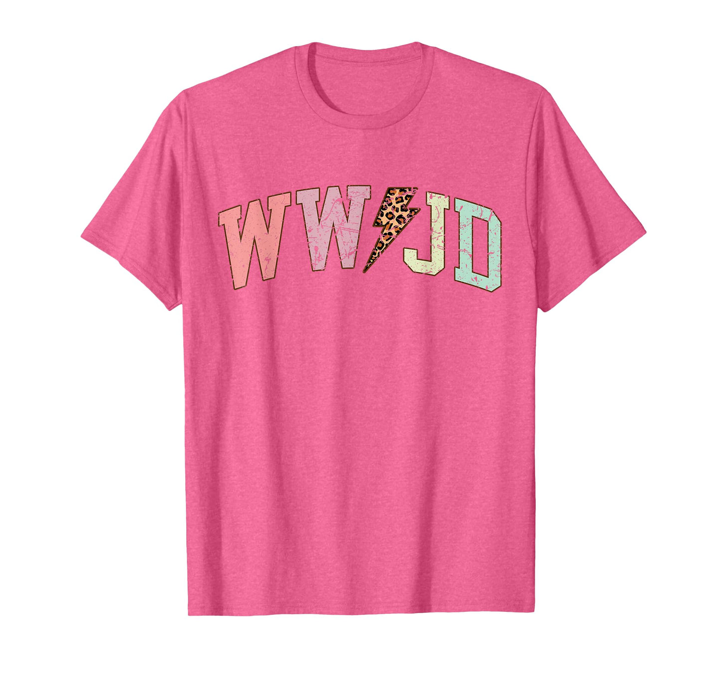 WWJD What Would Jesus Do Christian Bible Vintage Leopard T-Shirt