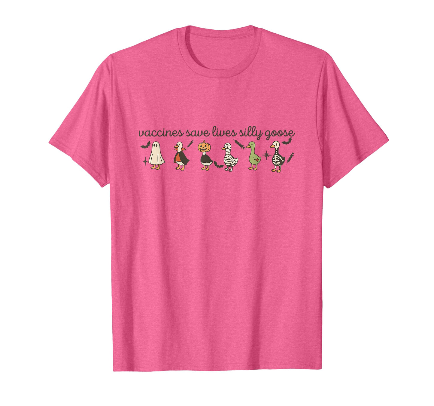 Vaccines Save Lives Silly Goose Halloween Goose Witch Farm T-Shirt