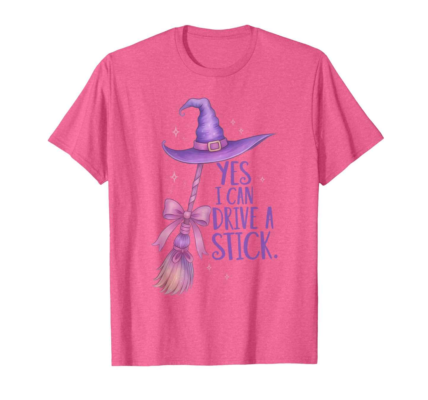 Yes I Can Drive A Stick Funny Halloween Spooky Witch T-Shirt