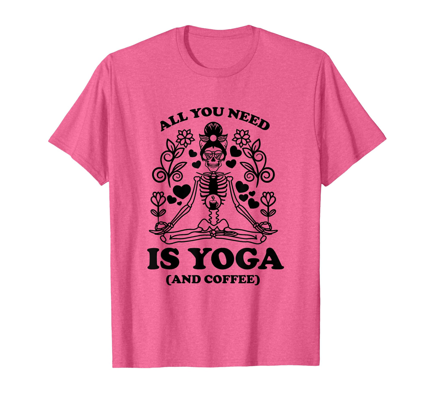 Yoga Coffee Skeleton Namaste Design / Boho Yogi Teacher Men Women T-Shirt