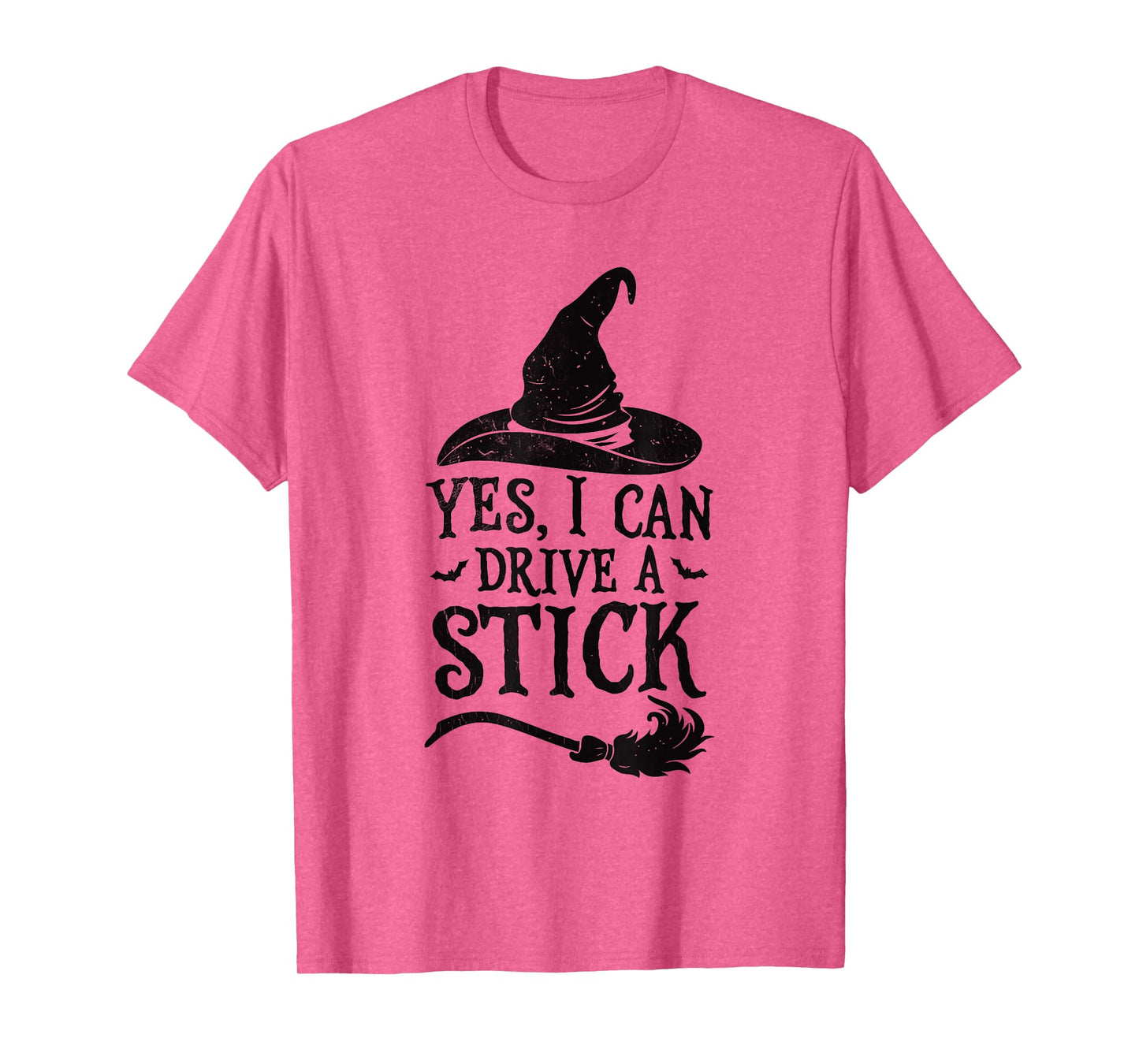 Yes I Can Drive A Stick Funny Broomstick Halloween Spooky T-Shirt