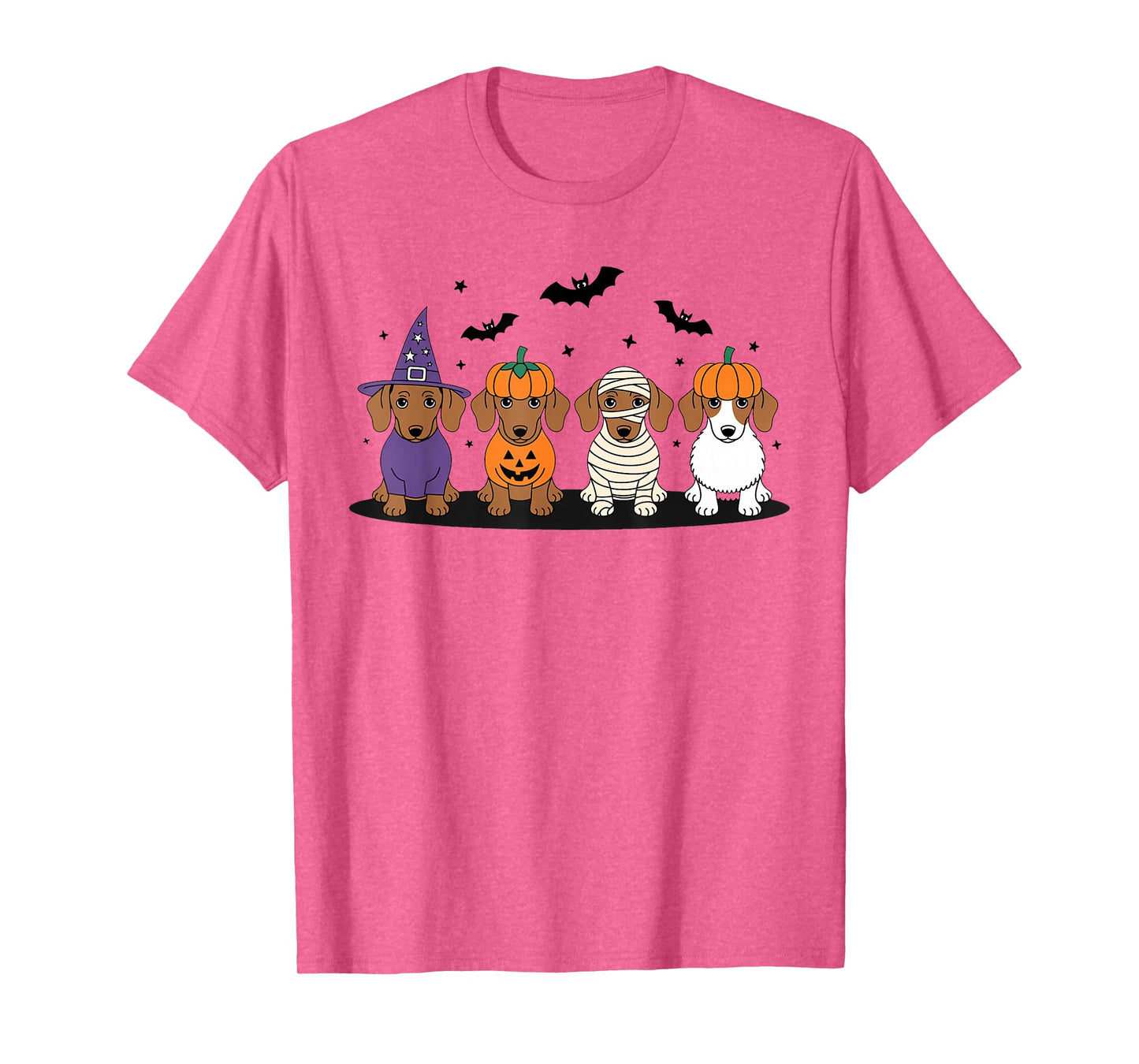 Weiner Dog Witch Happy Halloweenie Cute Halloween Dachshund T-Shirt