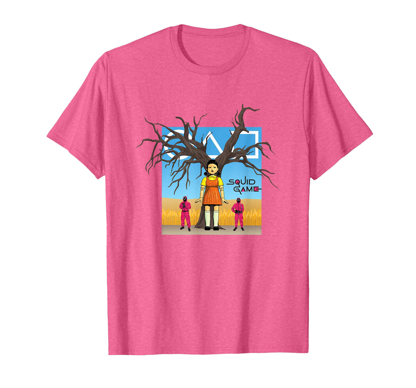 Squid Game 2 Doll & Guards In Red Light Green Light Field T-Shirt