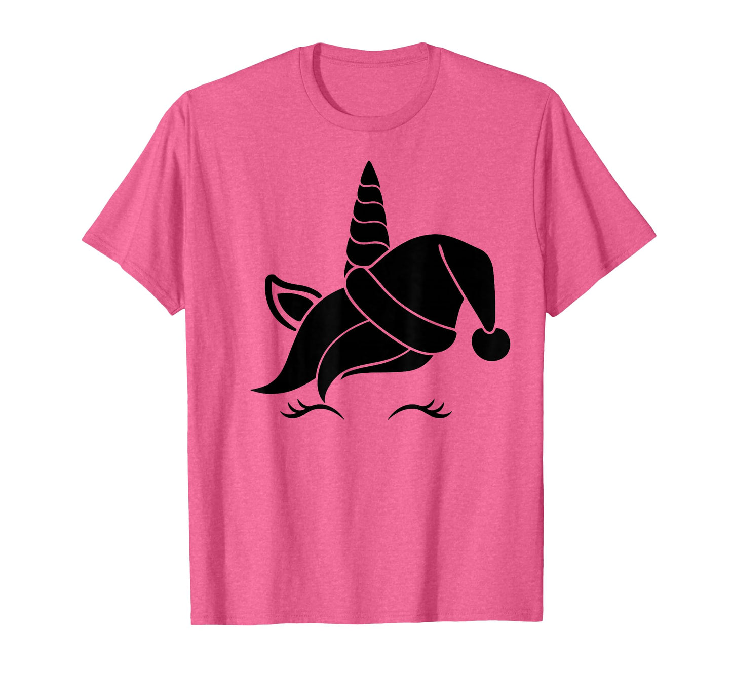 Unicorn Reindeer Face with Santa Hat Cute Christmas Costume T-Shirt
