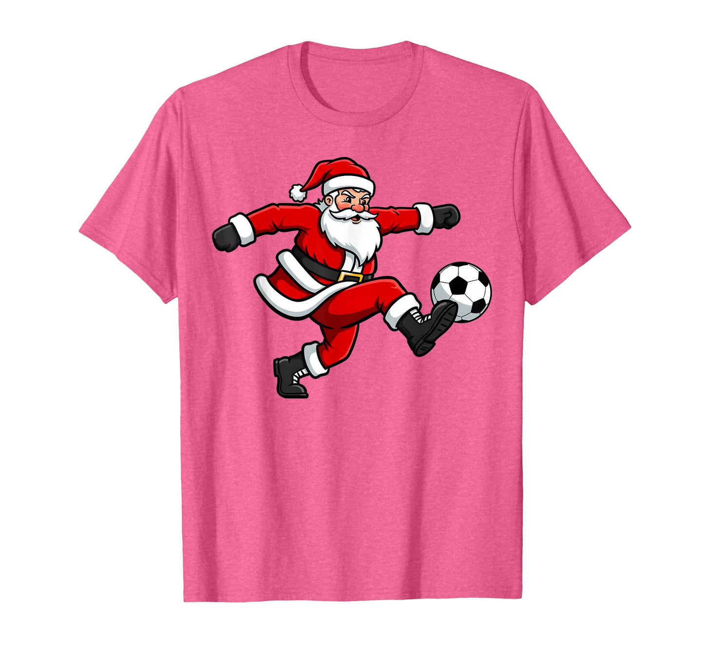 Christmas Soccer Player Cute Santa Xmas Boys Girls Men Kids T-Shirt