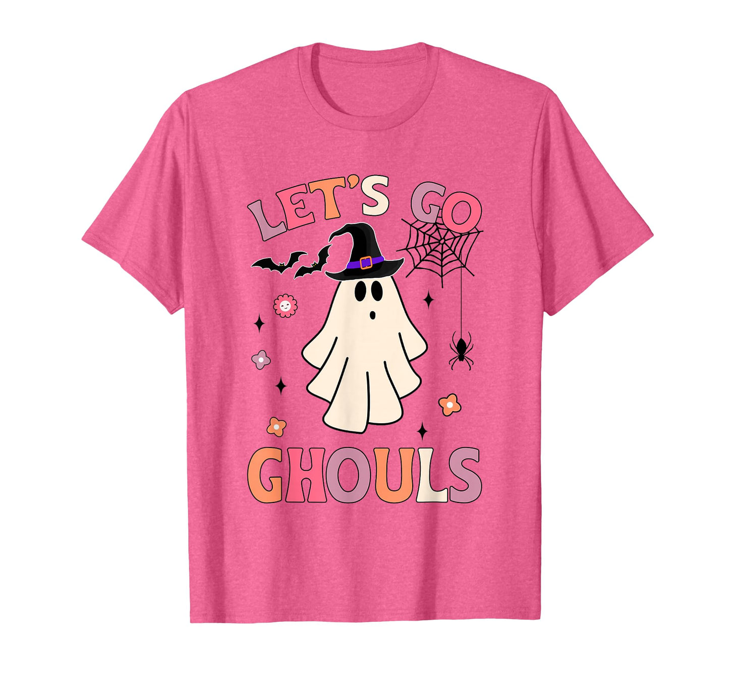 Funny Ghost Spooky Halloween Retro Groovy Let's Go Ghouls T-Shirt