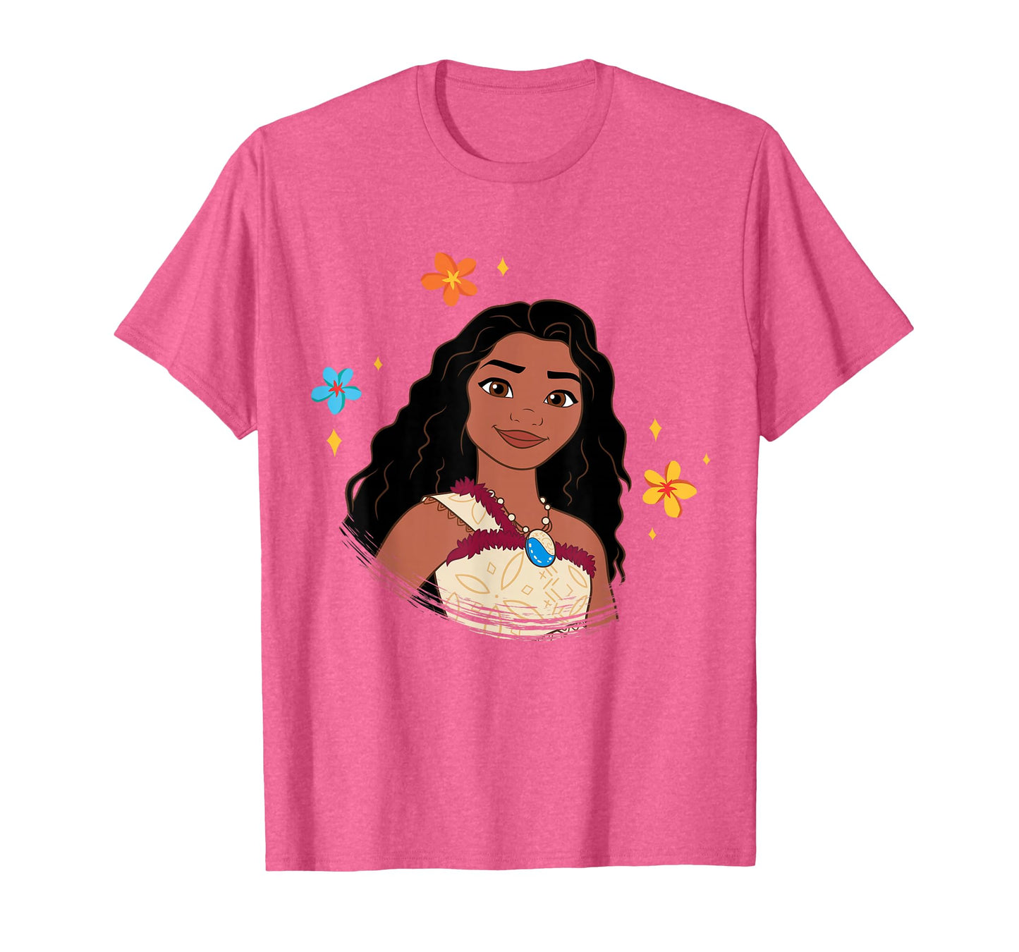 Disney Moana 2 Big Face Moana Tropical Flowers Costume T-Shirt