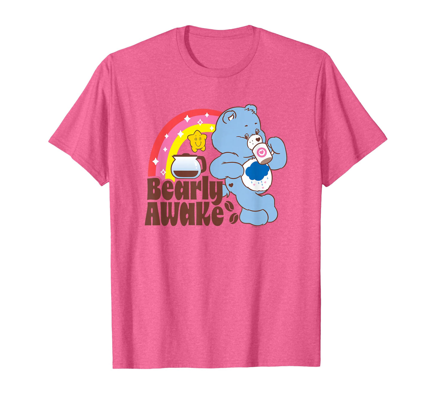 Care Bears Grumpy Bear Bearly Awake Coffee Fan Cartoon T-Shirt