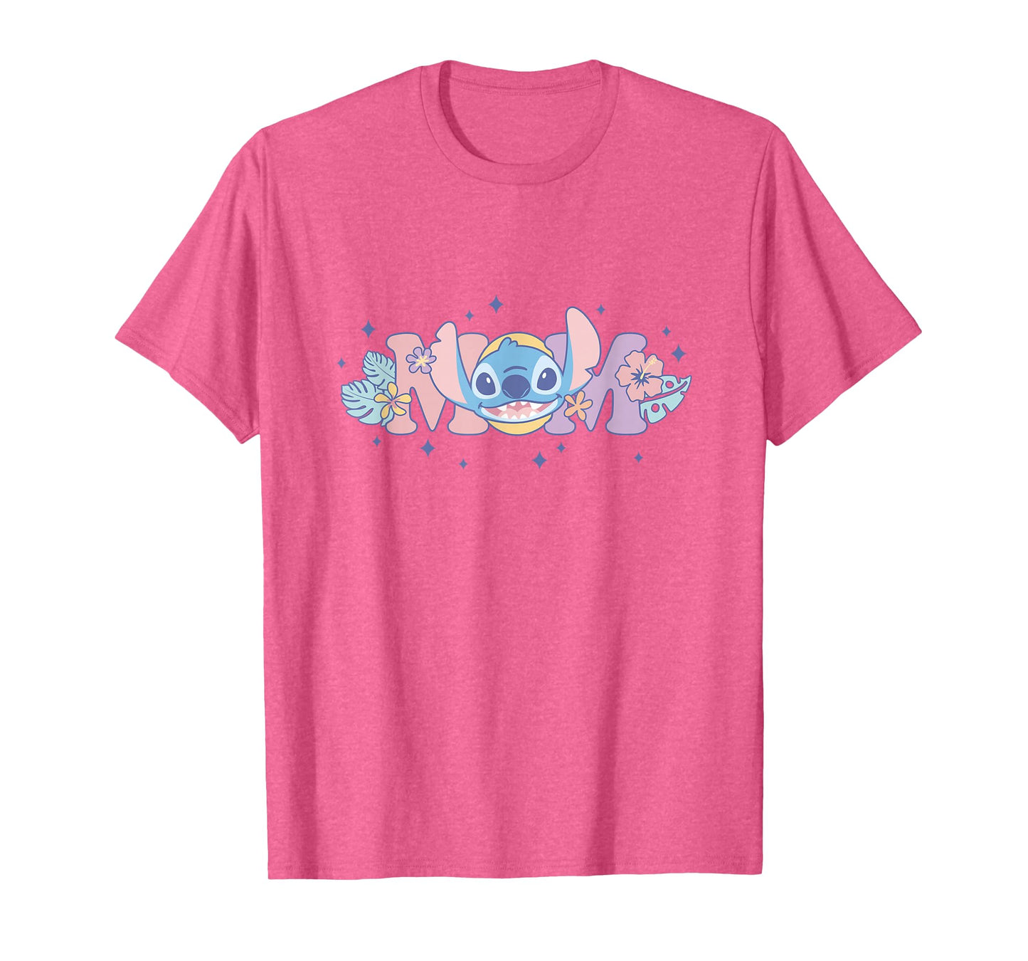 Disney Lilo & Stitch Mom Cute Stitch Floral Pastel Colors T-Shirt