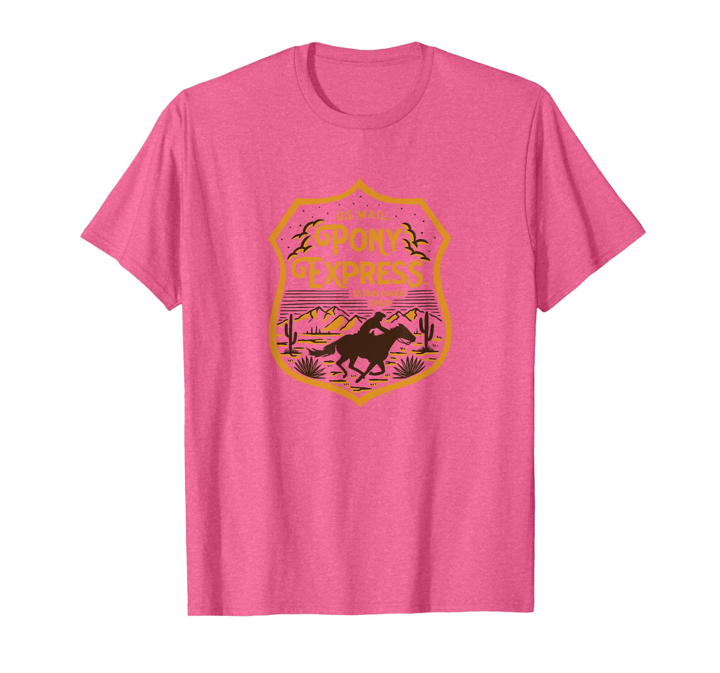USPS - Pony Express U.S. Mail Desert Ride Badge T-Shirt