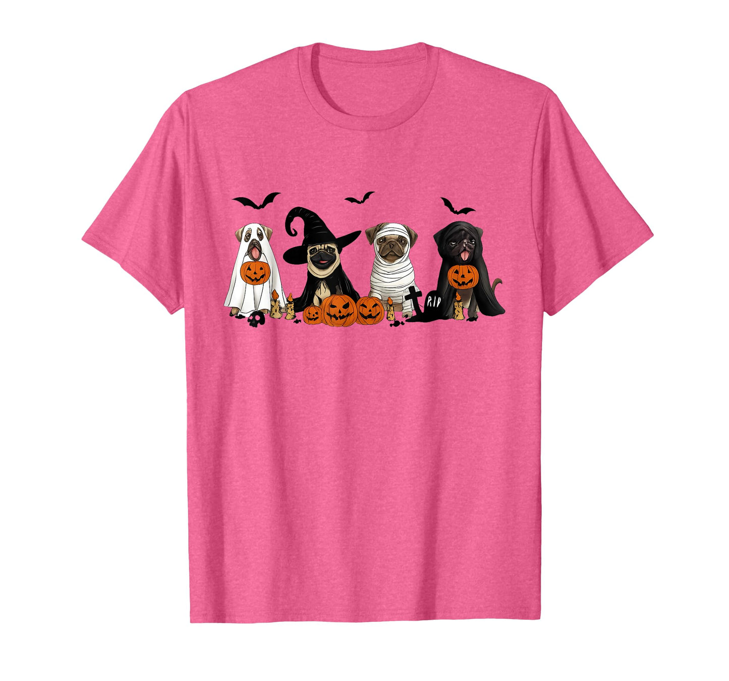 Pugs Dog Lovers - Pug Ghost Pug Witch Pug Halloween Costumes T-Shirt