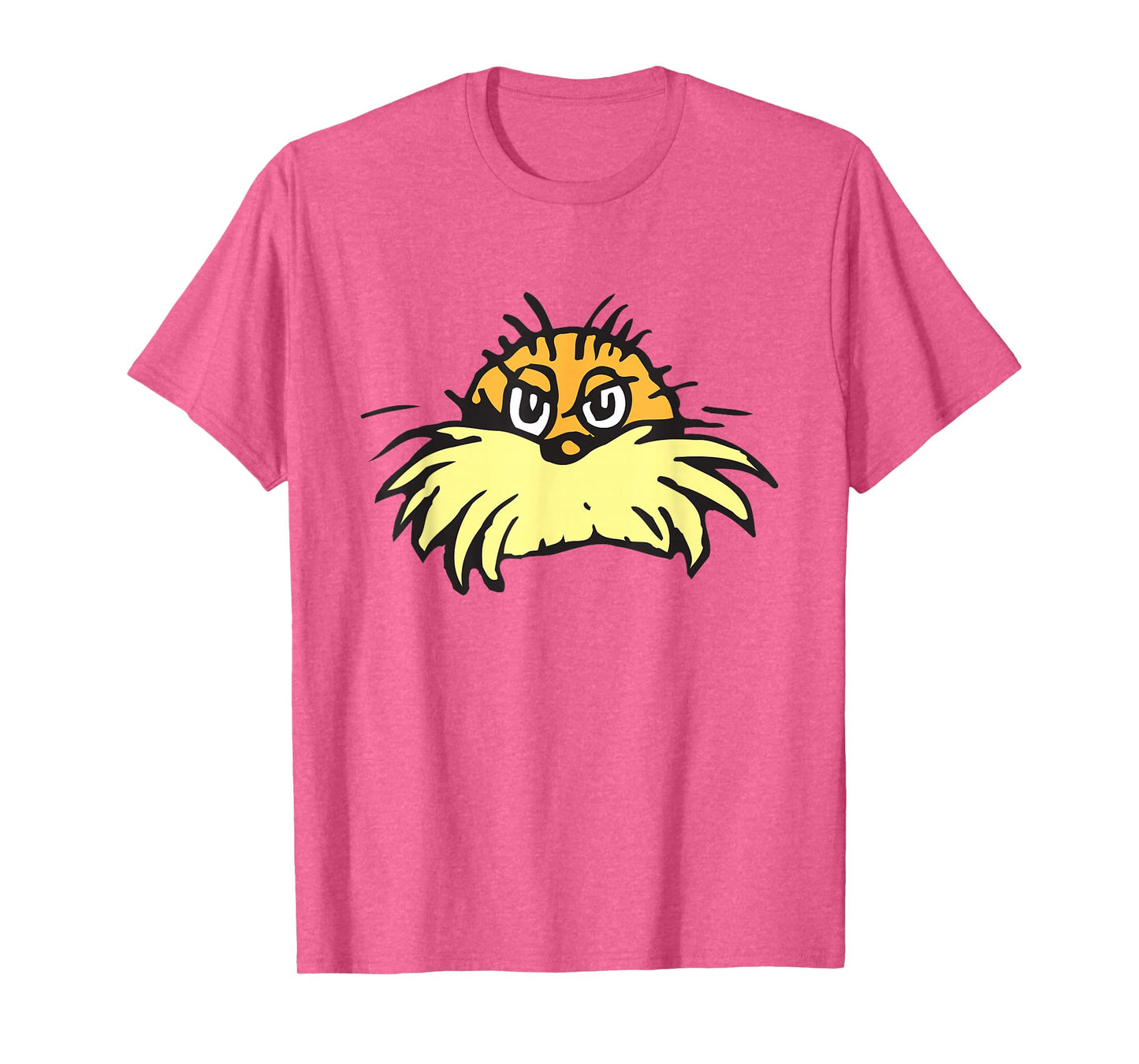 Dr. Seuss The Lorax Face T-Shirt - Unisex, Blue, Small, Short Sleeve, Cotton Blend, Classic Fit, Crew Neck