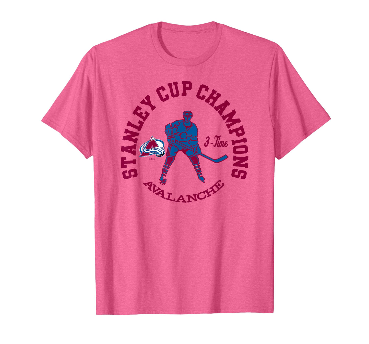 Colorado Avalanche Stanley Cup Champions 3-Time Gray T-Shirt