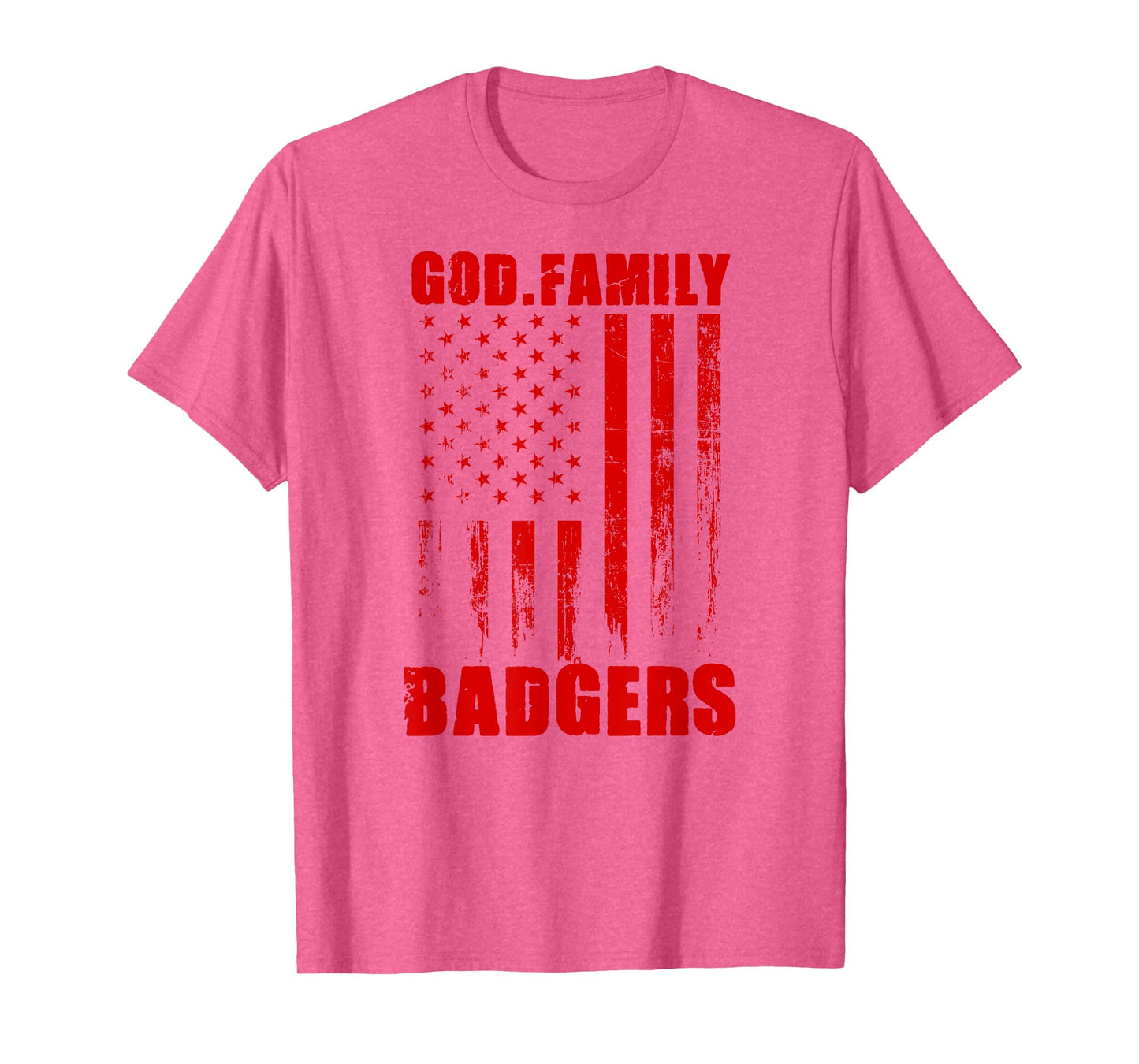 Arkadelphia Badgers God. Family. Vintage USA Flag T-Shirt