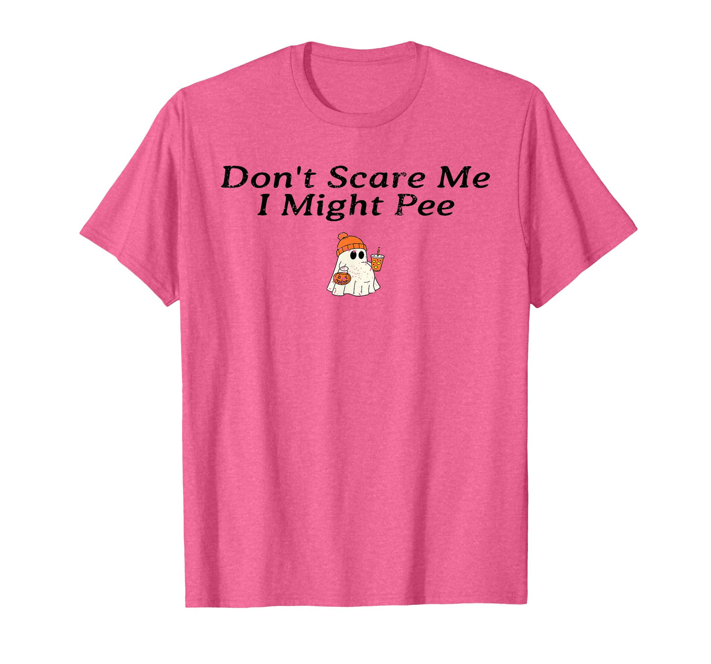 Don't Scare Me I Might Pee Funny Halloween Pregnant Ghost T-Shirt