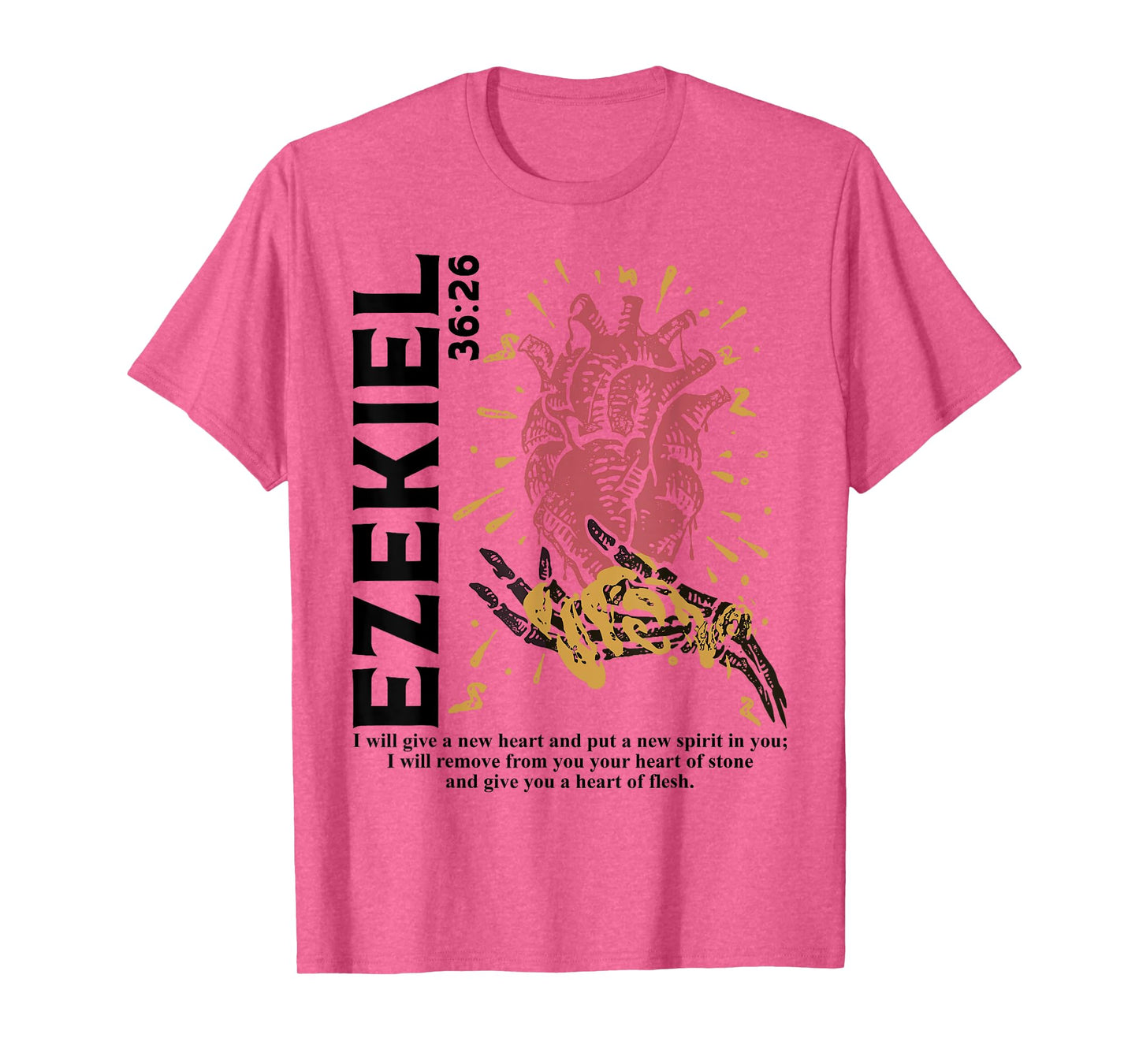 Vintage Ezekiel 36-26 Heart Of Flesh Bible Verse Christian T-Shirt