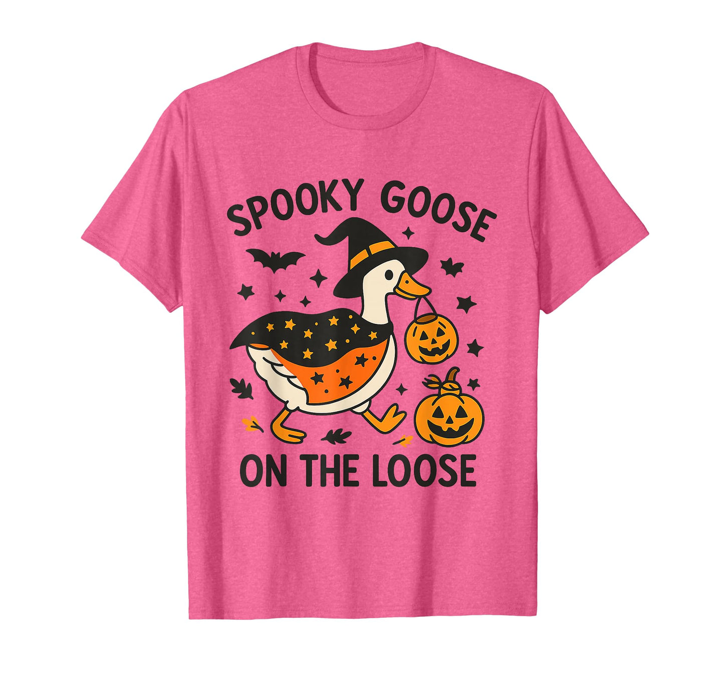 Spooky Goose On The Loose Witch Silly Goose Halloween T-Shirt