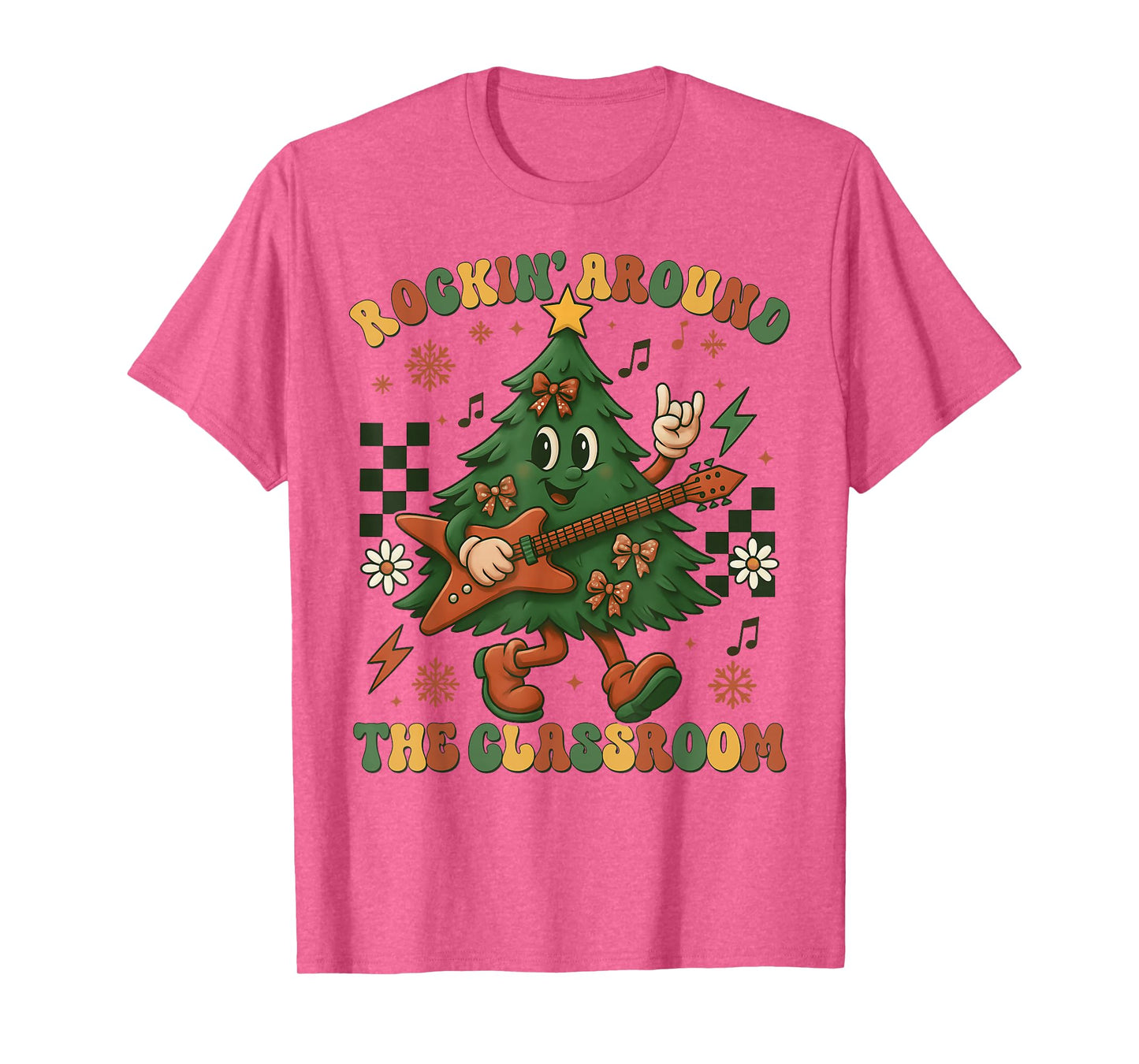 Christmas Tree Rockin' Around The Classroom Teacher Student T-Shirt