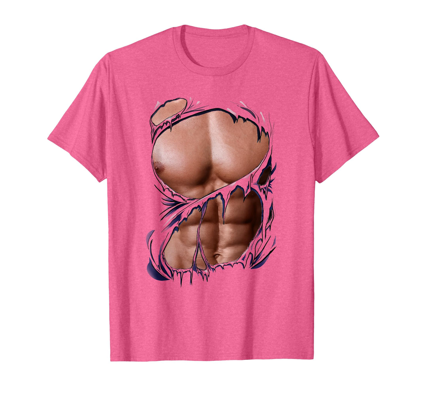 Fake Muscles Ripped Torn Chest Six Pack Abs Fitness Model T-Shirt