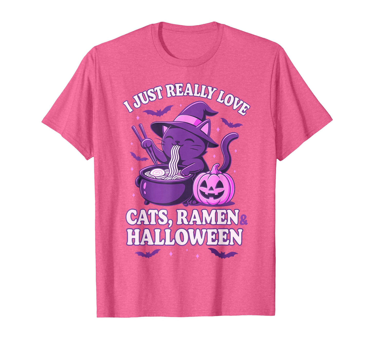 I Just Really Love Cats Halloween and Ramen T-Shirt