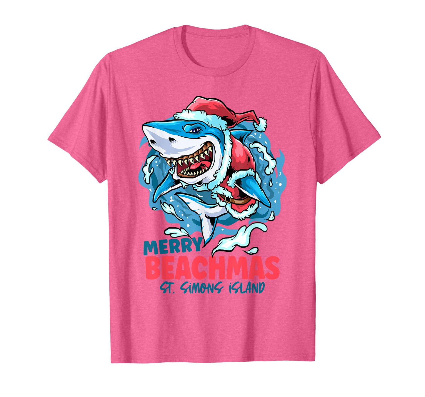 St Simons Island Georgia Merry Beachmas Christmas Santa T-Shirt