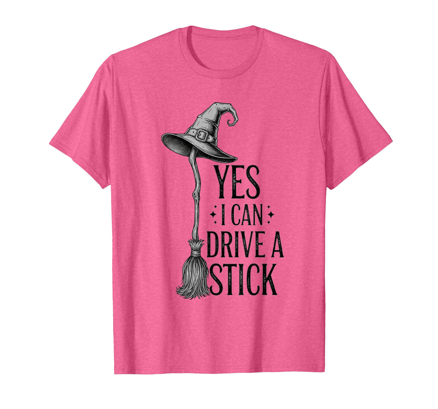 Yes I Can Drive A Stick Witch Shirt Cute Witch Halloween T-Shirt
