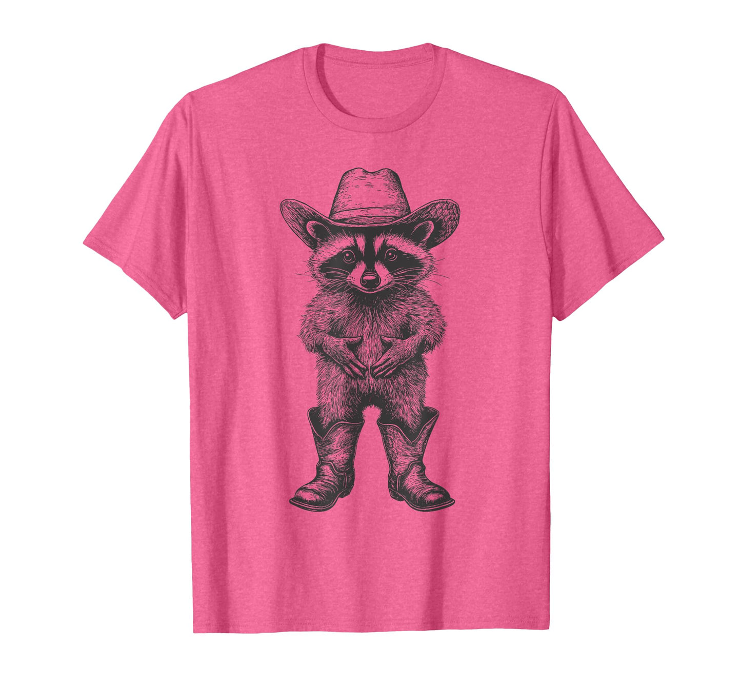 Raccoon Cowboy Hat Funny Western Cute Raccoon Lover Vintage T-Shirt