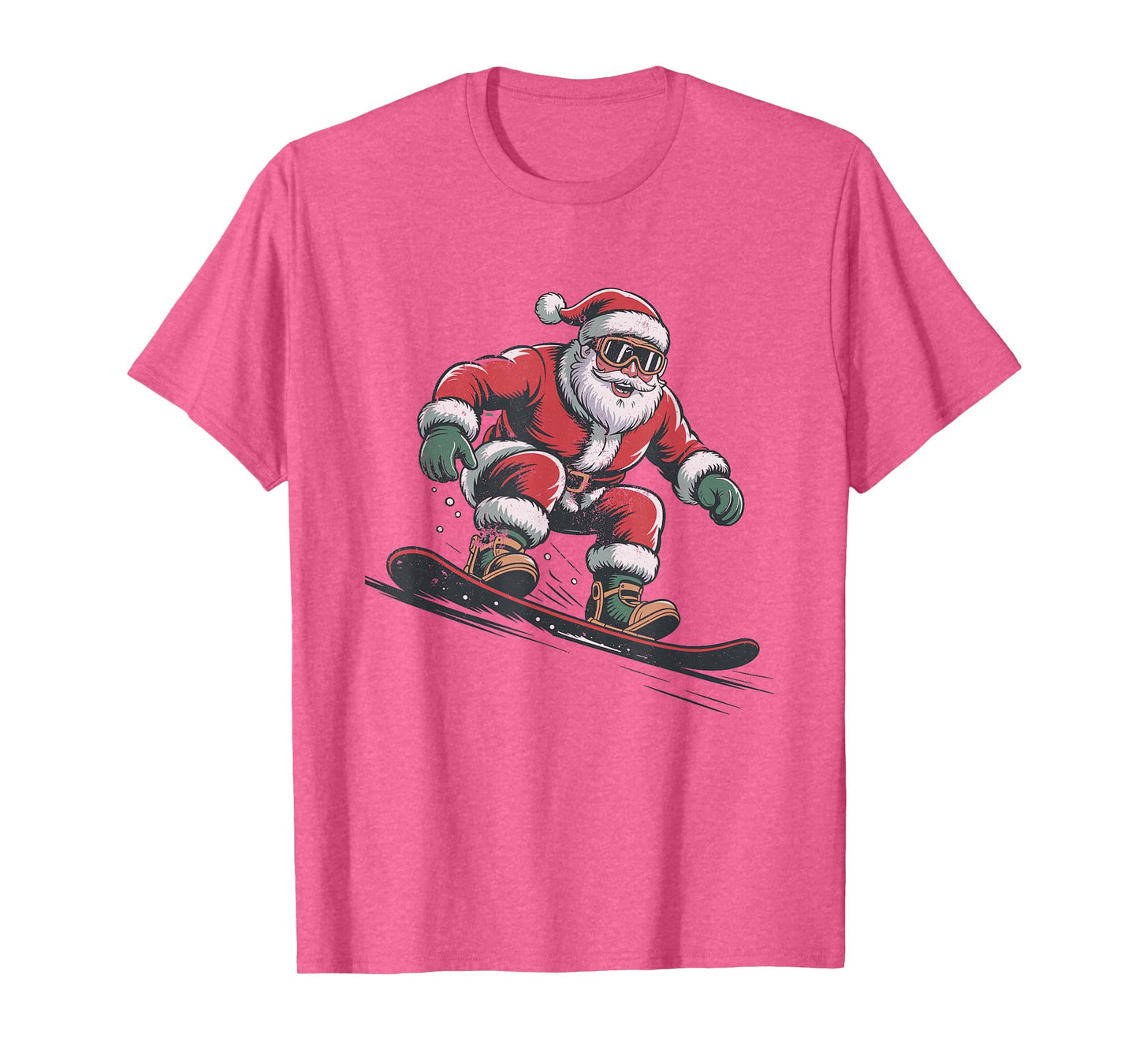 Santa Snowboarding Christmas Holiday Retro Vintage 90s T-Shirt