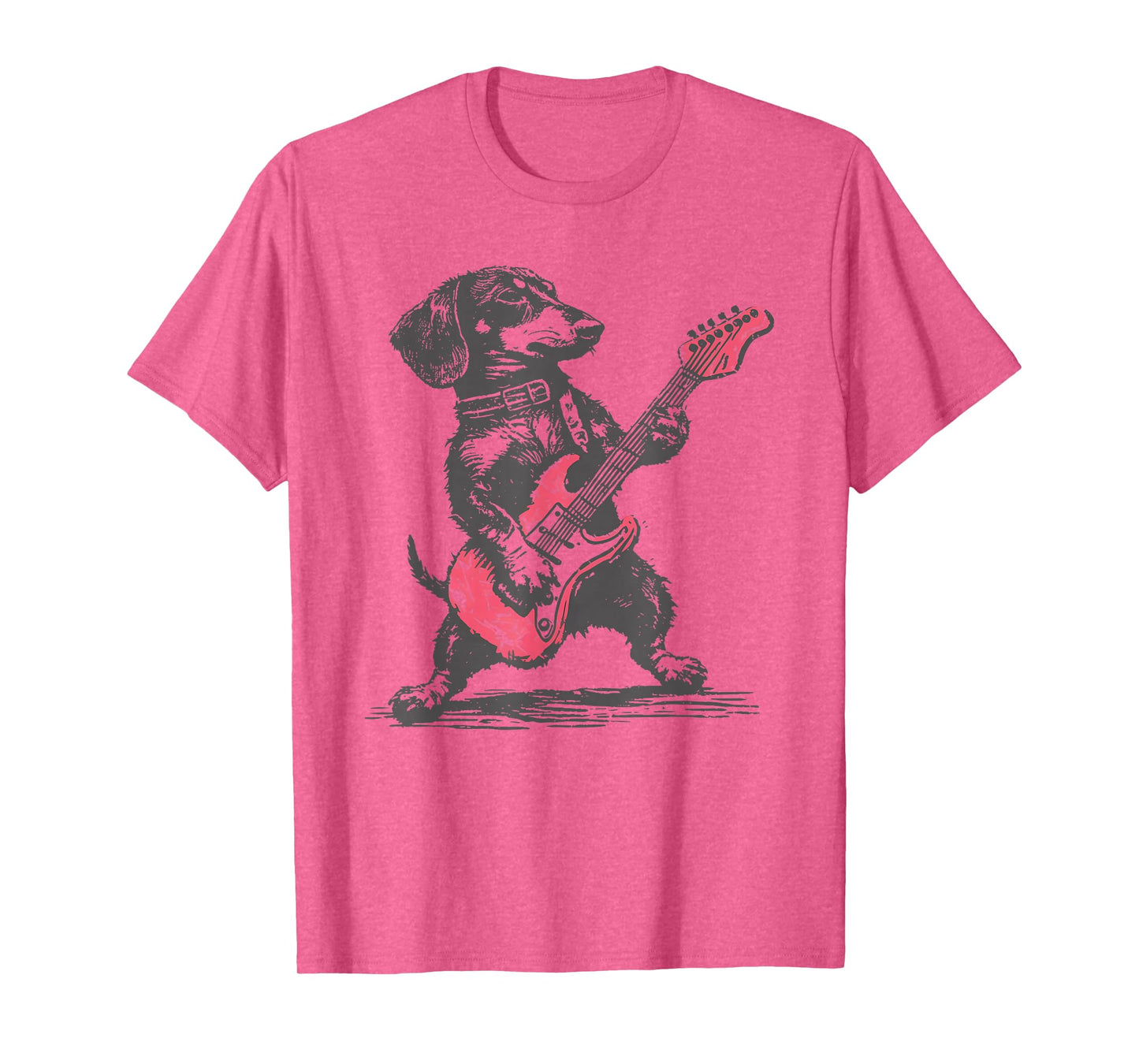 vintage dachshund weenie playing guitar T-Shirt