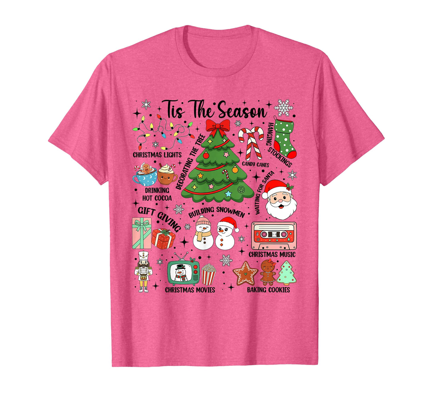 Tis The Season Cute Christmas Holiday Matching Family Pajama T-Shirt
