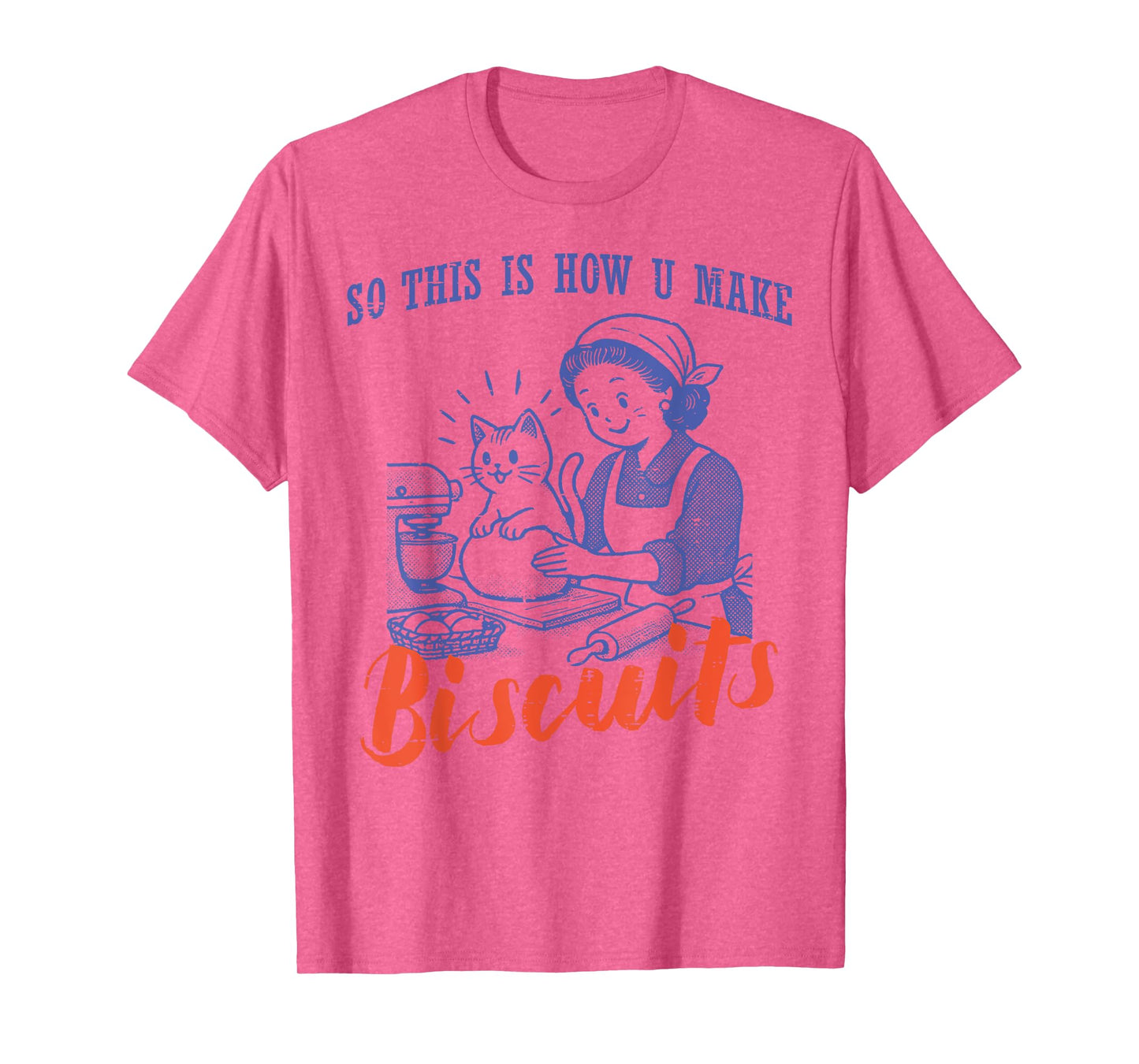 Cat This Is How You Make Biscuits Vintage Women Girls Kids T-Shirt