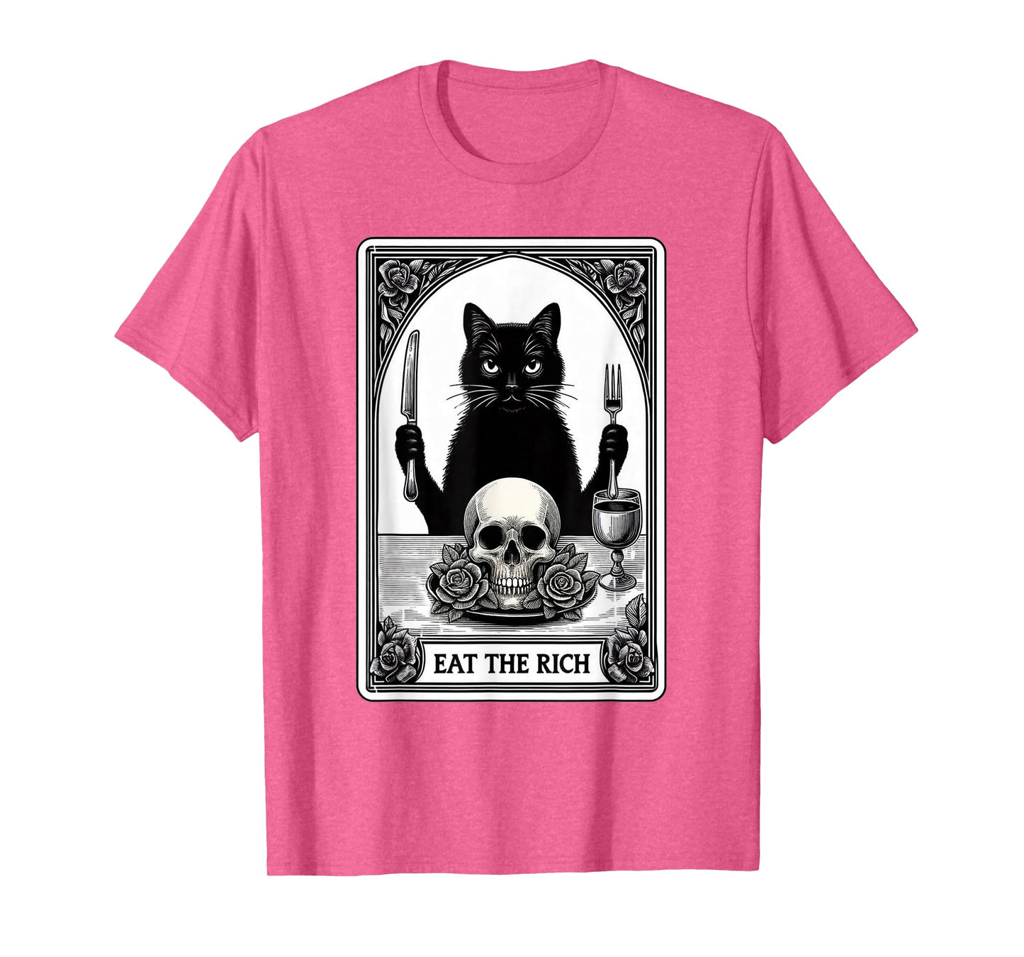 Cat Lover Black Cat Person Funny Eats The Rich Tarot Card T-Shirt