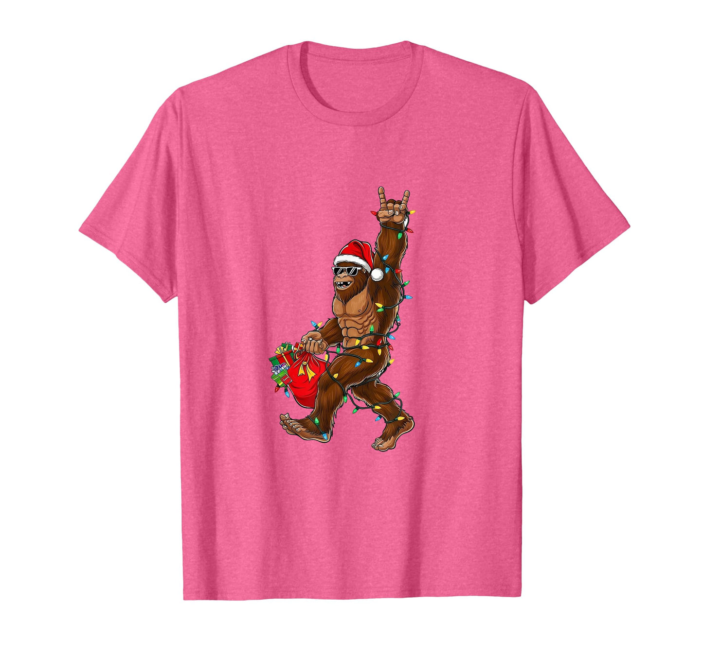 Funny Christmas Bigfoot Holiday Cryptid Design T-Shirt